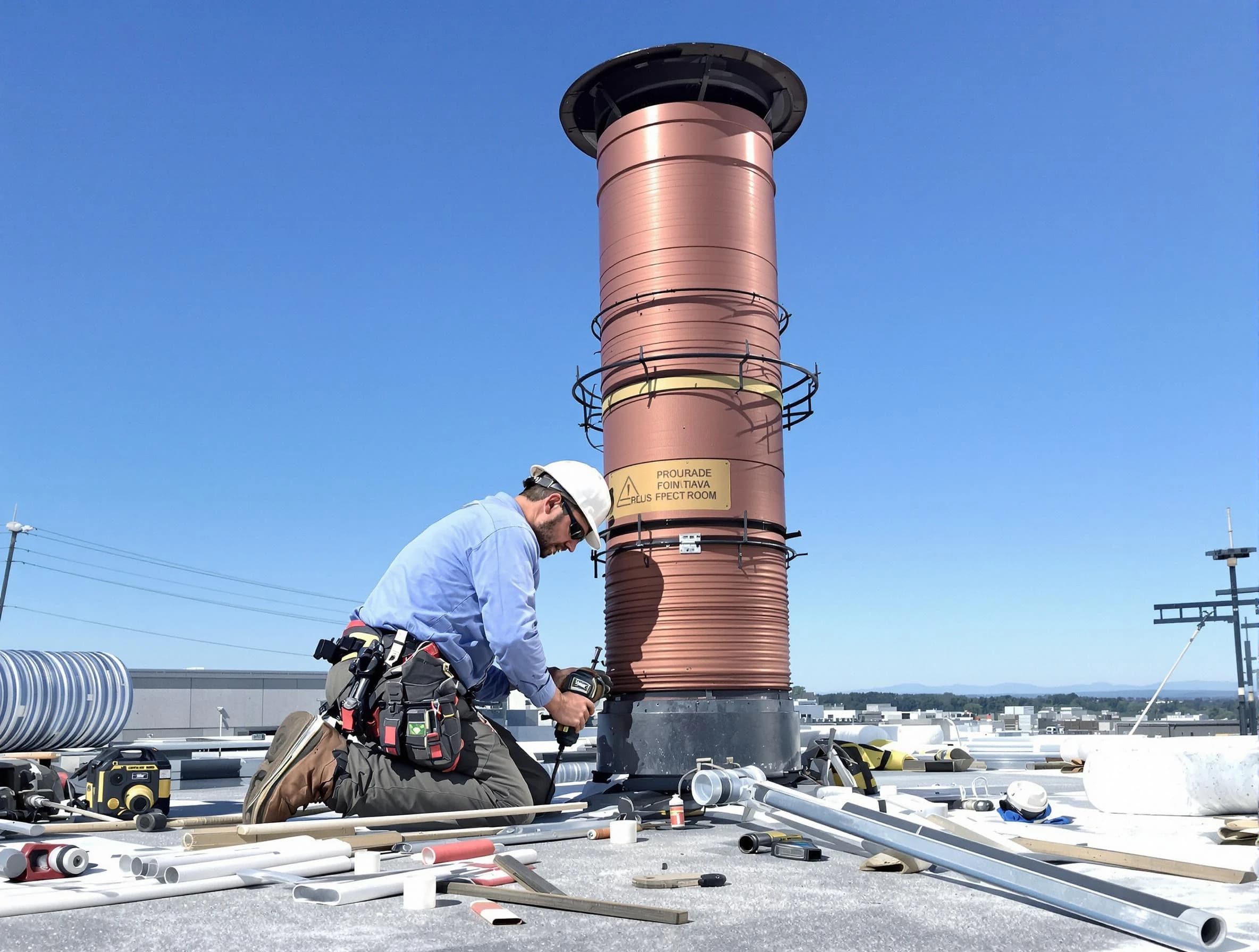 Installed chimney liner by Hapeville Chimney Sweep in Hapeville, GA