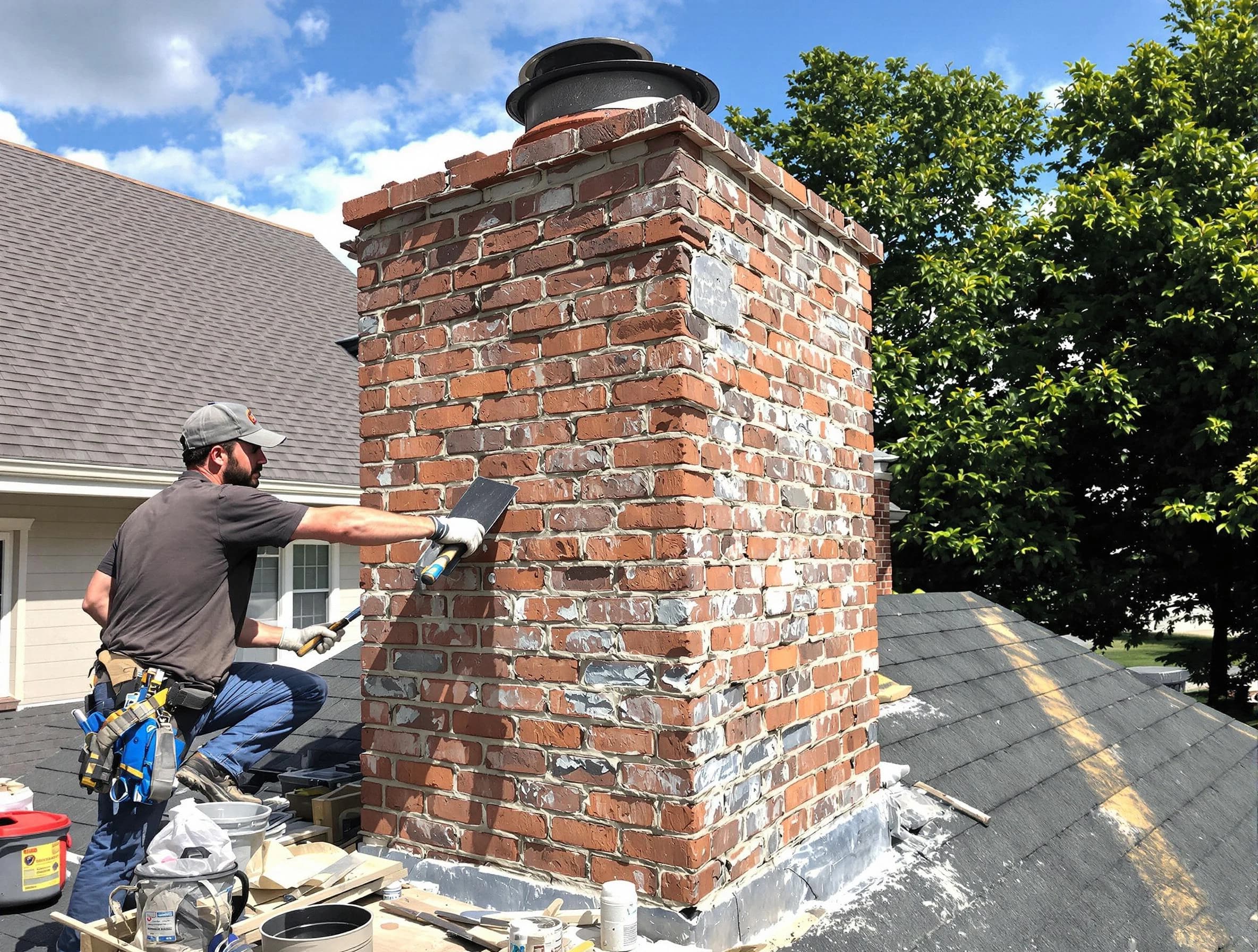 Completed chimney rebuild by Hapeville Chimney Sweep in Hapeville, GA