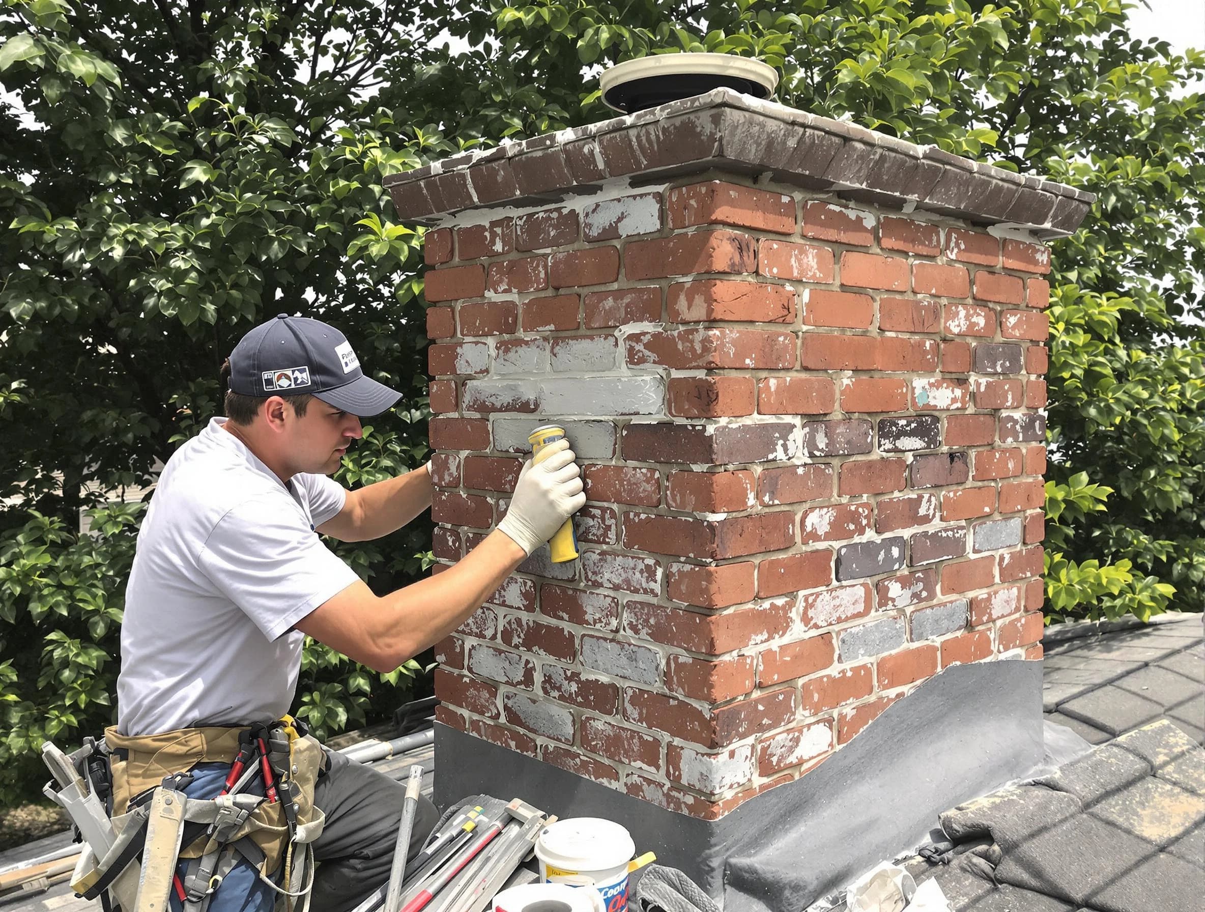 Hapeville Chimney Sweep restoring an aging chimney in Hapeville, GA