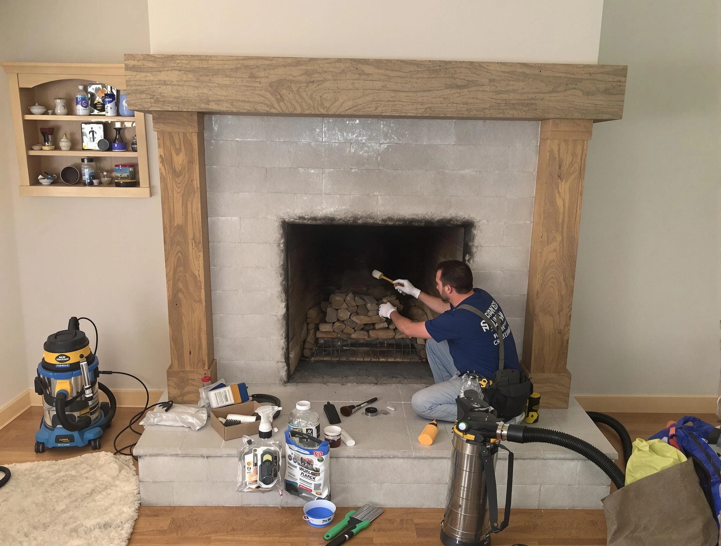 Detailed creosote removal process by Hapeville Chimney Sweep in Hapeville, GA