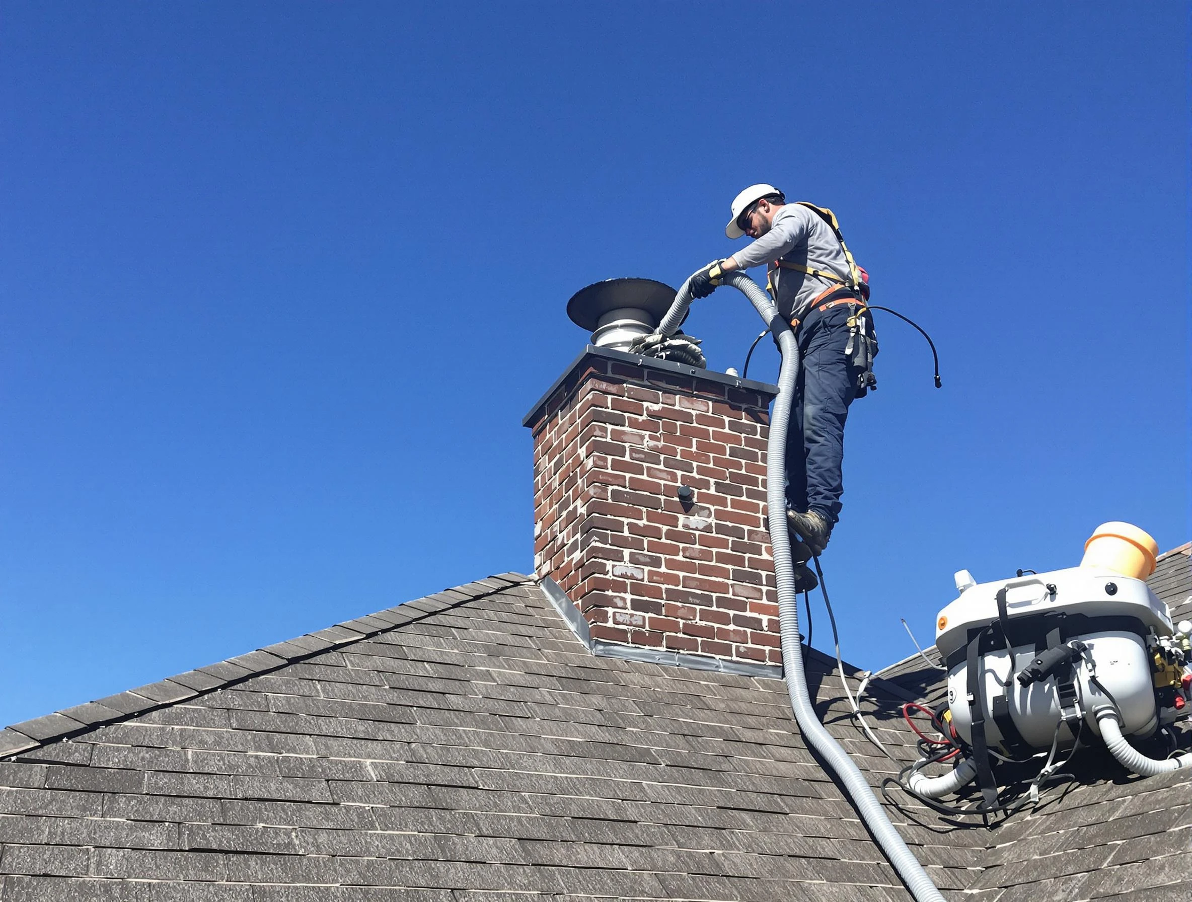 Dedicated Hapeville Chimney Sweep team member cleaning a chimney in Hapeville, GA