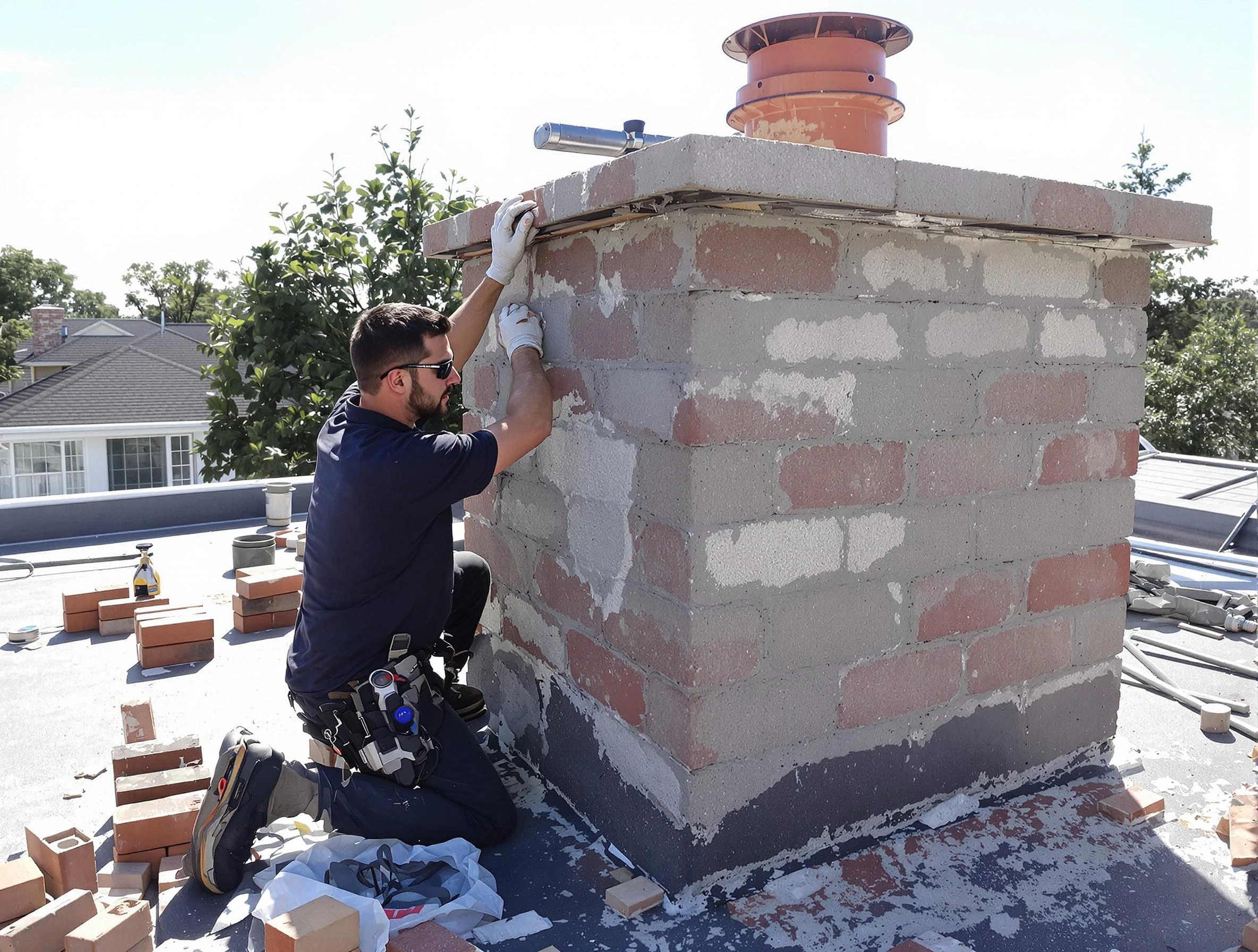 Advanced chimney repair process by Hapeville Chimney Sweep in Hapeville, GA