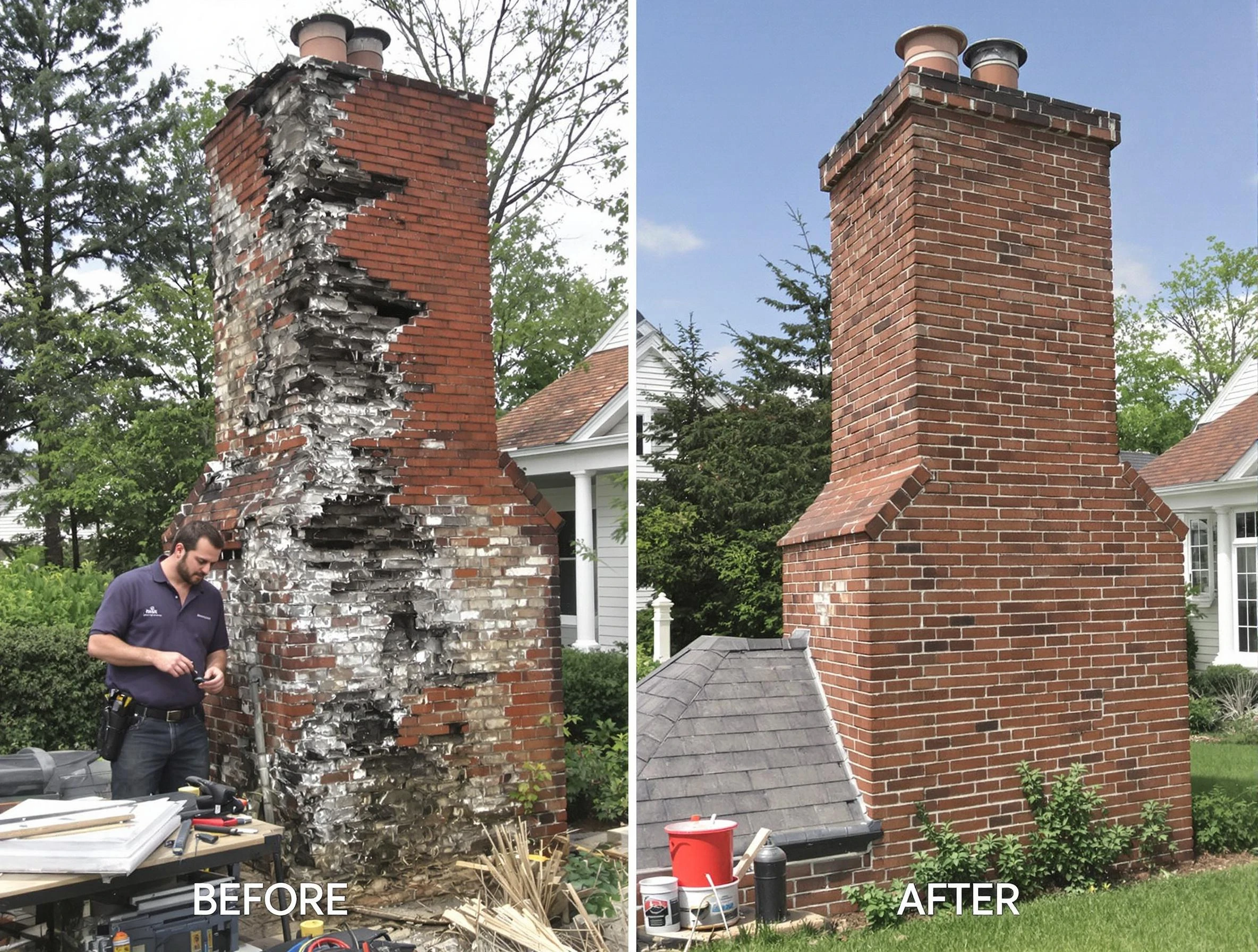 Hapeville Chimney Sweep performing a full chimney restoration in Hapeville, GA