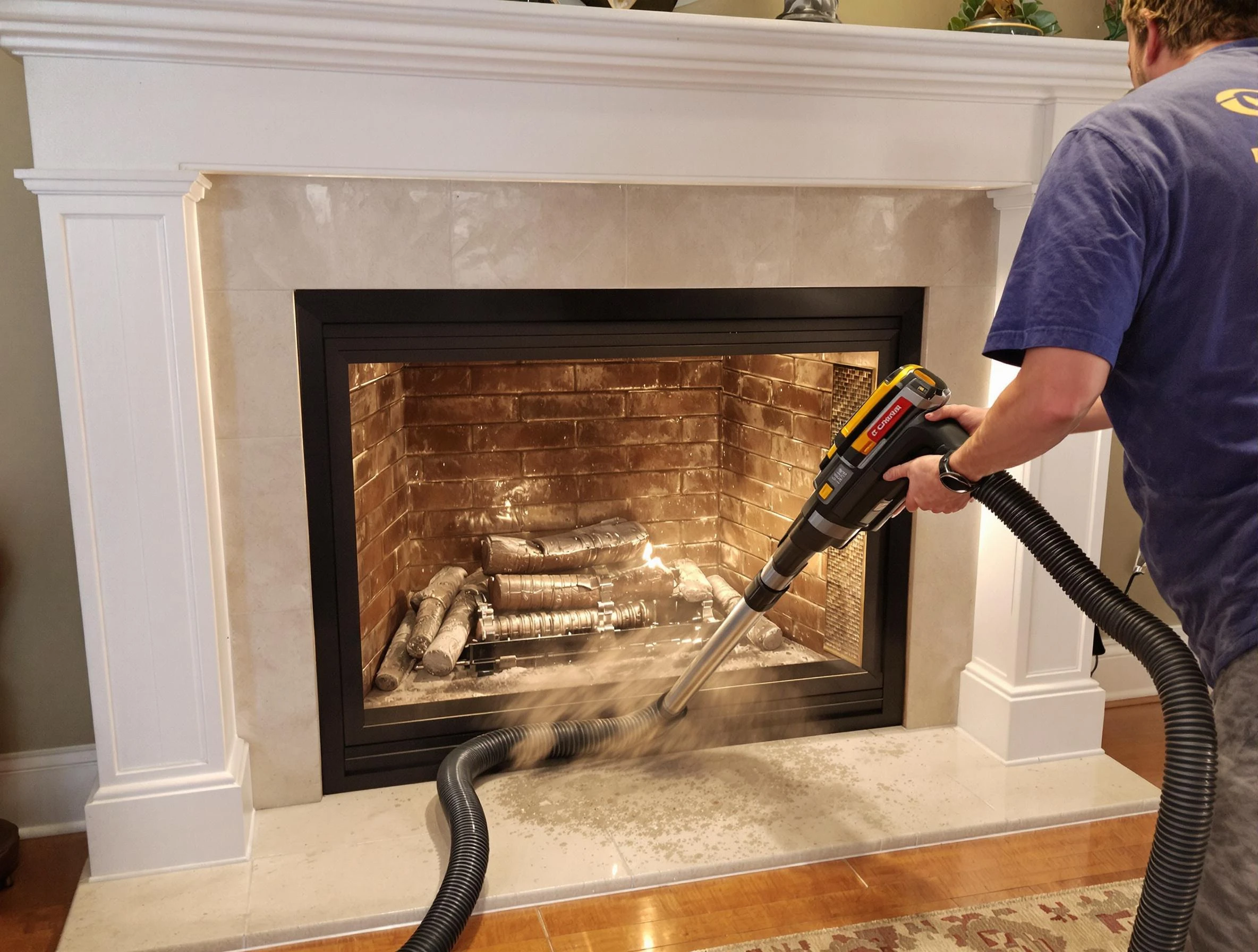 Fireplace cleaning performed by Hapeville Chimney Sweep in Hapeville, GA