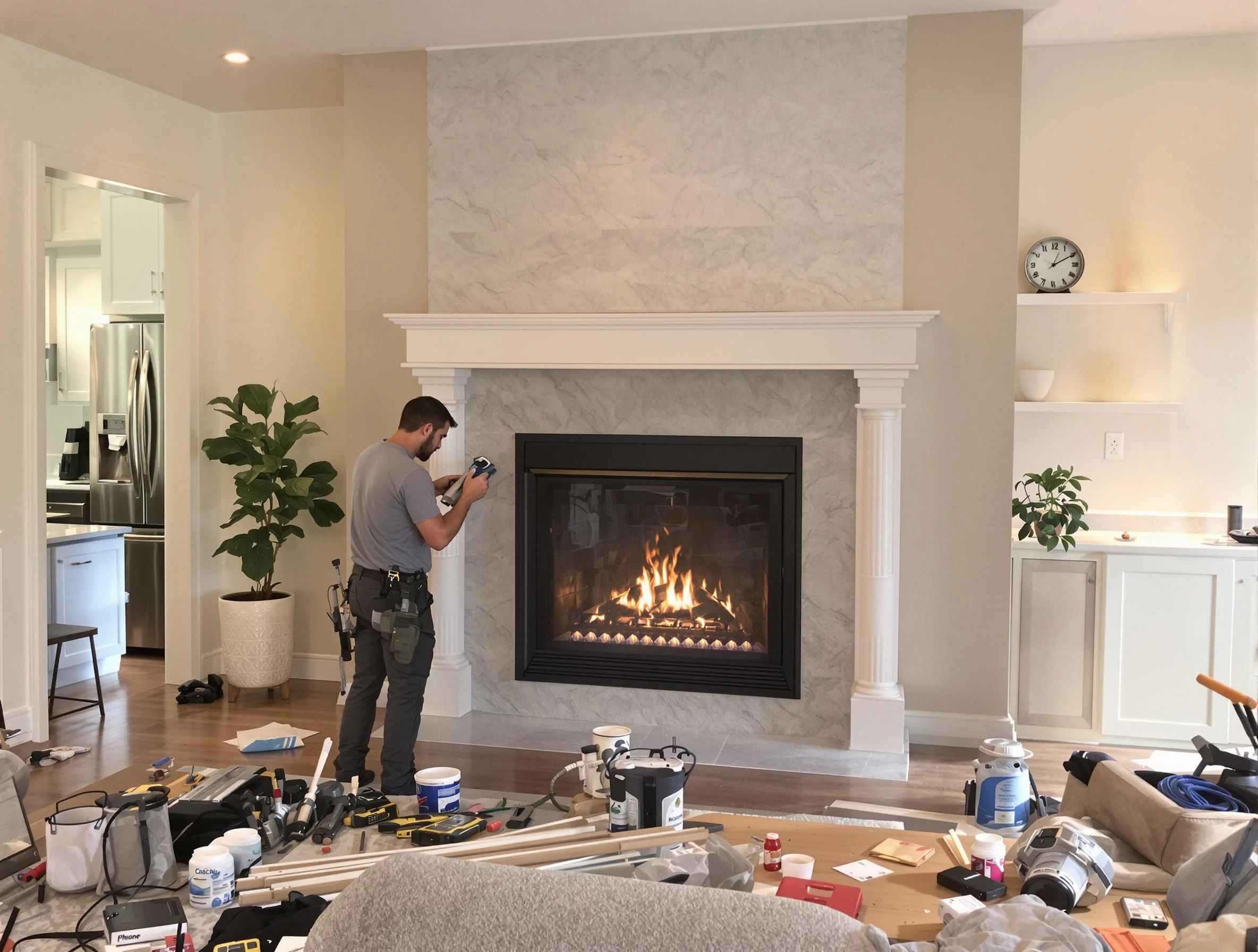 Newly installed fireplace by Hapeville Chimney Sweep in Hapeville, GA
